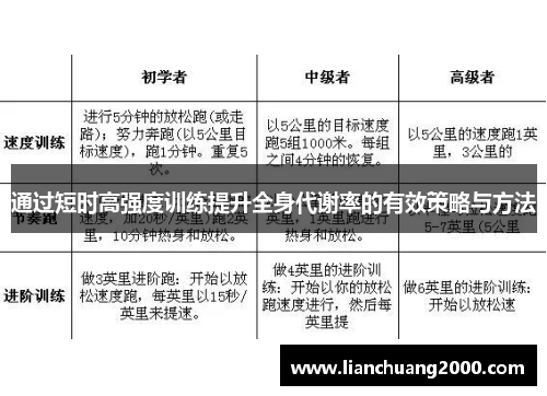通过短时高强度训练提升全身代谢率的有效策略与方法